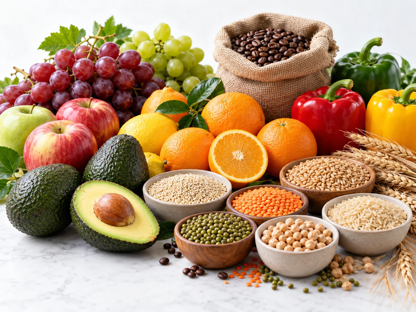 Fresh produce and food products representing the company's food trade focus